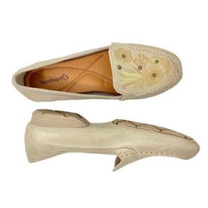 BareTraps Otella Suede Floral Embroidered Studded Moccasins Loafers Women 8W
